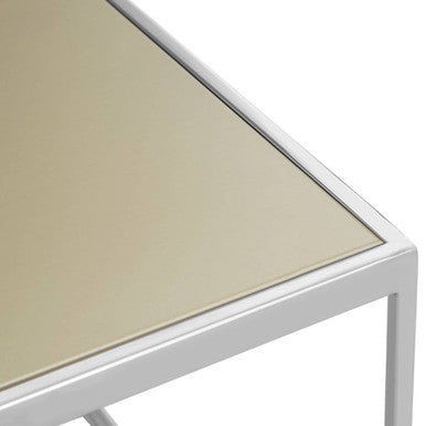 Brushed Gold and Silver Square Coffee Table | Oria