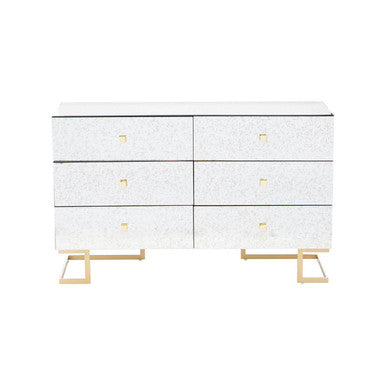 Kesena Antique Mirrored 6 Drawer Chest