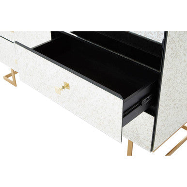 Kesena Antique Mirrored 6 Drawer Chest