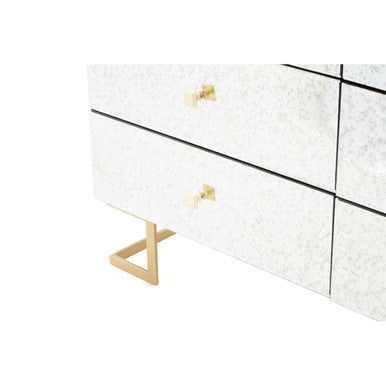 Kesena Antique Mirrored 6 Drawer Chest