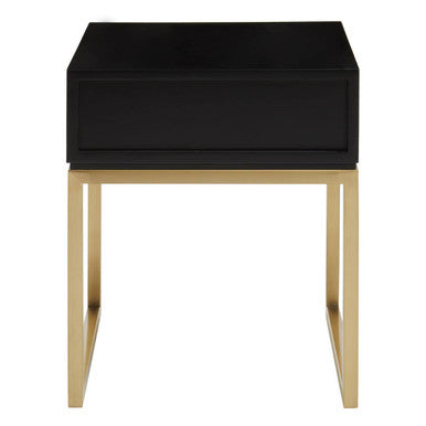 Dumas Black and White One Drawer Side Table