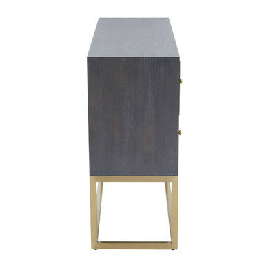 Deskey Grey Shagreen Effect Four Drawer Console Table