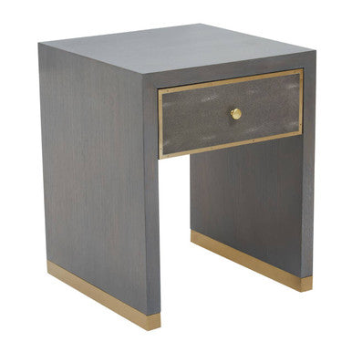 Deskey Grey Shagreen Effect 1 Drawer Side Table