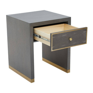 Deskey Grey Shagreen Effect 1 Drawer Side Table