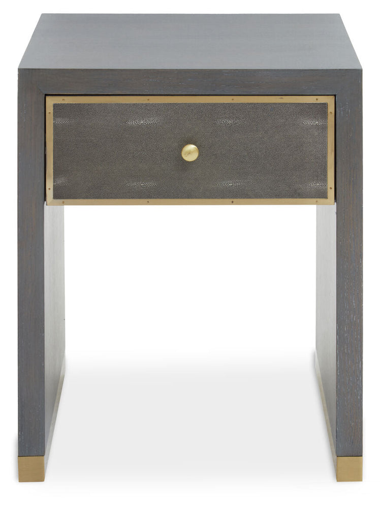 Deskey Grey Shagreen Effect 1 Drawer Side Table