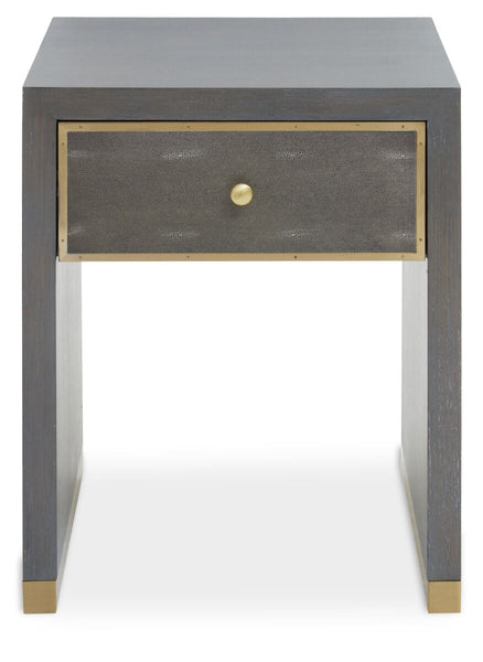 Deskey Grey Shagreen Effect 1 Drawer Side Table