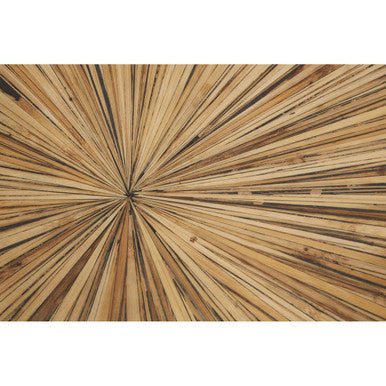Brown and Gold Ebony Bamboo Sunburst Top Console Table with Clean-Lined | Gabelle