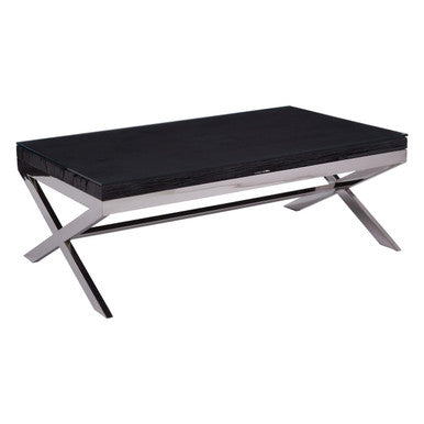 Kerala Black Recycled Wood and Glass Coffee Table