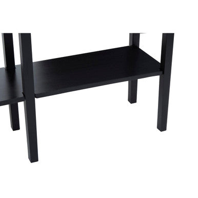 Black Console Table with Sturdy Frame and 2 Rattan-Front Drawers | Corso