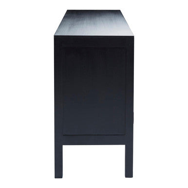 Corso Black Sideboard with 3 Rattan Doors