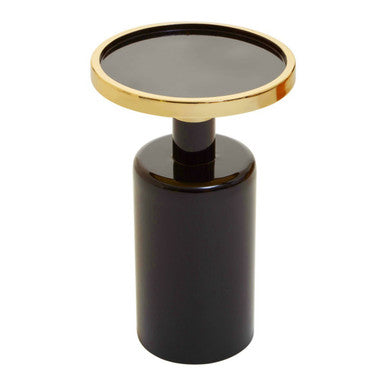 Elva Black and Gold Finish Art Deco Side Table