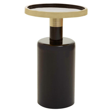 Elva Black and Gold Finish Art Deco Side Table