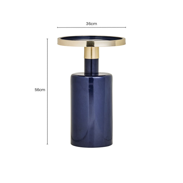 Elva Navy and Gold Finish Art Deco Side Table