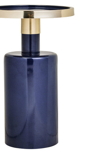 Elva Navy and Gold Finish Art Deco Side Table