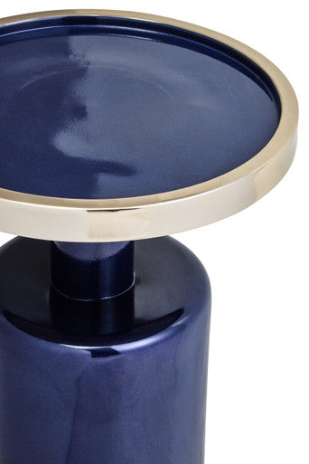 Elva Navy and Gold Finish Art Deco Side Table