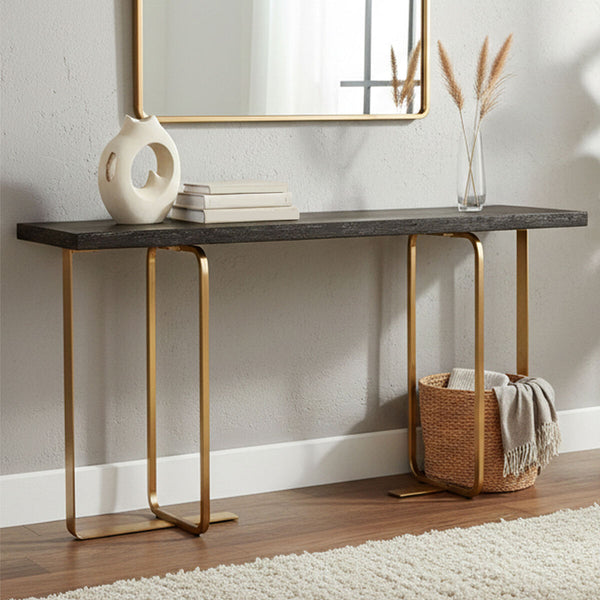 Lena Black Oak Veneer Console Table