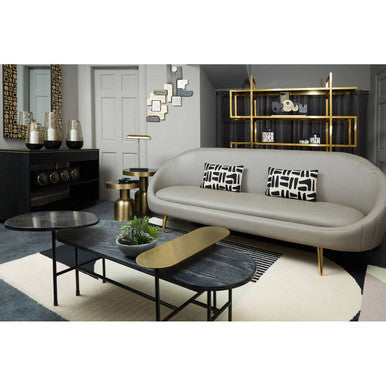 Serrano Black Oak Veneer and Marble Multi Tier Coffee Table
