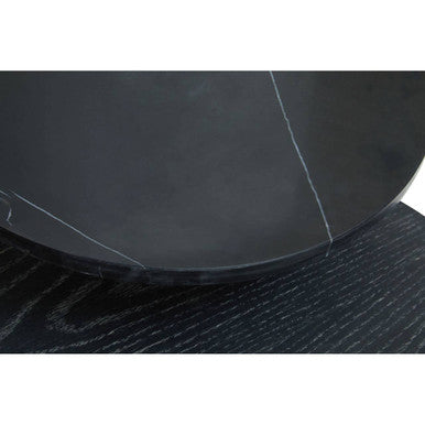 Serrano Black Oak Veneer and Marble Multi Tier Coffee Table
