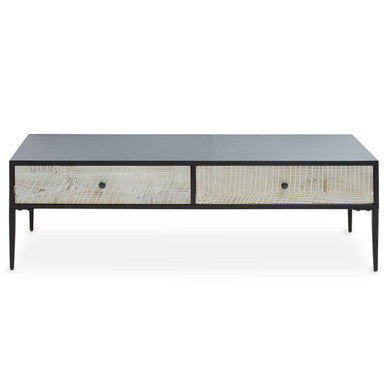 Luxor Grey Recycled Pine Wood Coffee Table with Drawers
