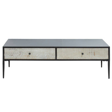 Luxor Grey Recycled Pine Wood Coffee Table with Drawers