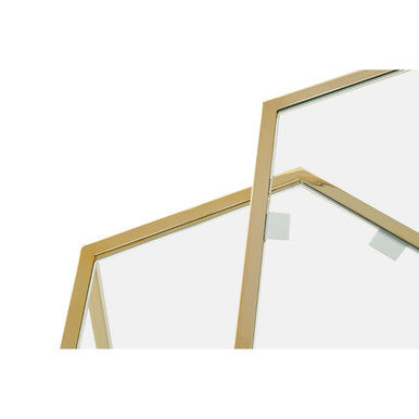 Herber Gold Finish Set of 2 Hexagonal Nesting Tables