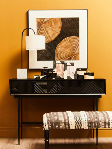 Jakara Black Finish Console Table with 2 Drawers