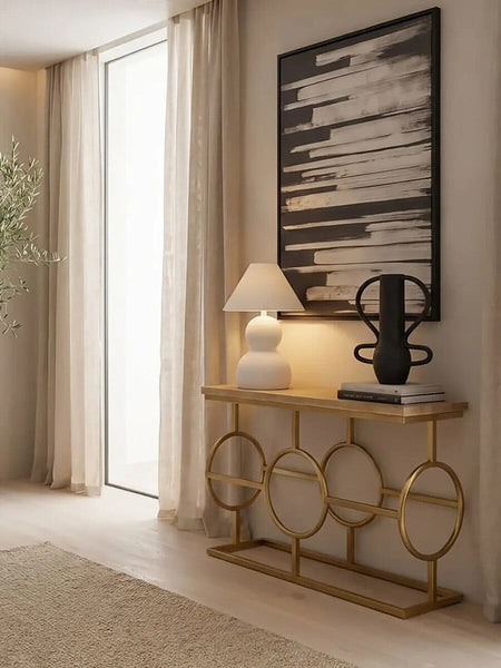Jarloi Natural Oak Wood Console Table