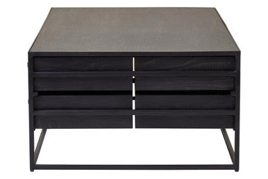 Judd Black Oak Veneer 4 Drawer Coffee Table