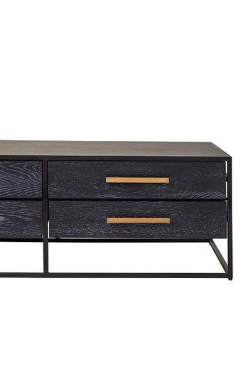Judd Black Oak Veneer 4 Drawer Coffee Table