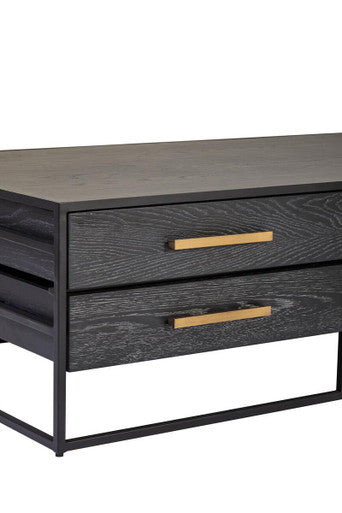 Judd Black Oak Veneer 4 Drawer Coffee Table