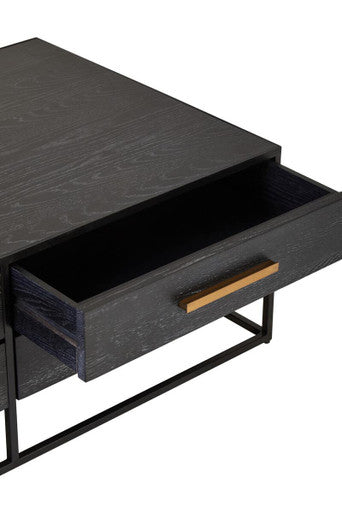 Judd Black Oak Veneer 4 Drawer Coffee Table
