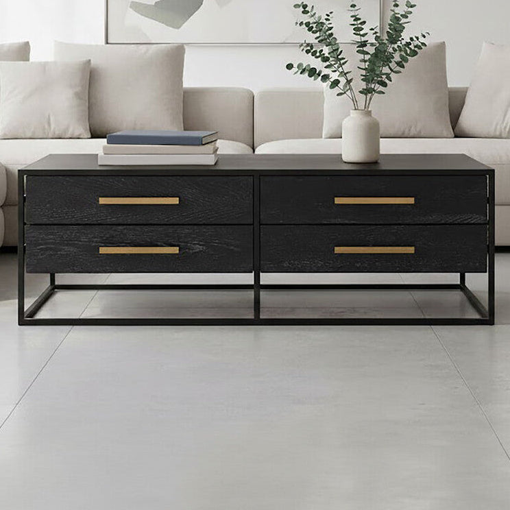Judd Black Oak Veneer 4 Drawer Coffee Table