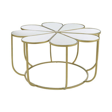 Rabia Mirrored Top Petal Design Coffee Table