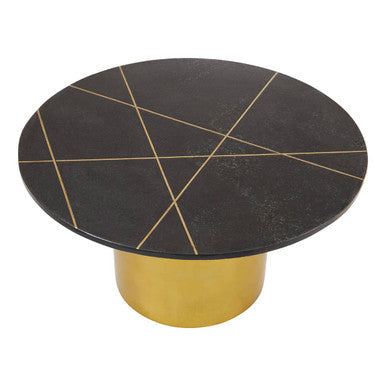Rabia Black Marble Round Coffee Table