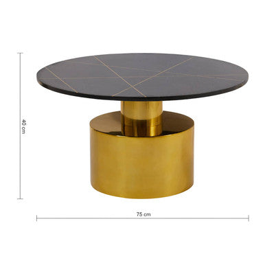 Rabia Black Marble Round Coffee Table