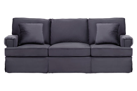 Ralph Three Seat Black Velvet Sofa