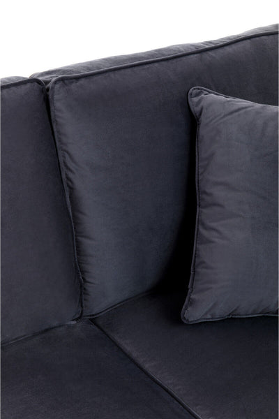 Ralph Three Seat Black Velvet Sofa