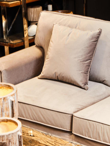 Ralph Three Seat Grey Velvet Right Chaise Sofa