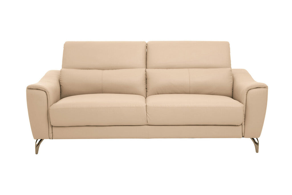 Padua Stone Leather 3 Seater Sofa with Adjustable Headrests