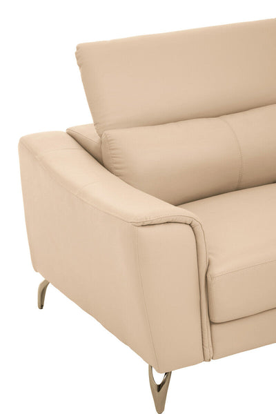 Padua Stone Leather 3 Seater Sofa with Adjustable Headrests