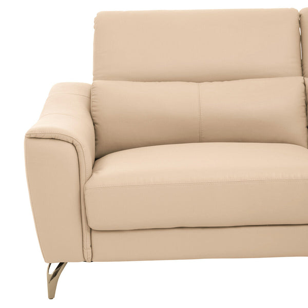 Padua Stone Leather 3 Seater Sofa with Adjustable Headrests