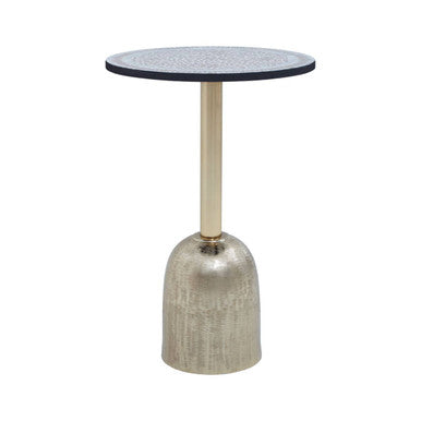 Inventivo Mosaic Top Side Table with Gold Finish Base