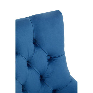 Anita Blue Velvet and Gold Base Home Office Chair
