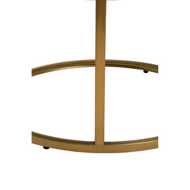 Alana Black Glass and Brushed Gold Finish Set of 2 Nesting Coffee Tables