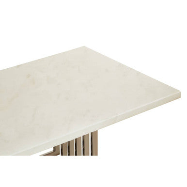 Moda Ivory Marble Effect Coffee Table with Silver Finish Base