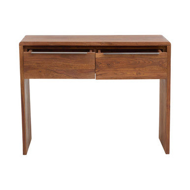 Brown Sheesham and Acacia Wood Console Table with Two Storage Drawers | Surati