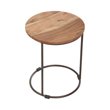 Boho Natural Acacia Wood and Metal Set of 3 Nesting Tables