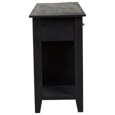 Fusion Black Mango Wood Console Table with Wine Storage
