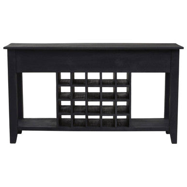 Fusion Black Mango Wood Console Table with Wine Storage
