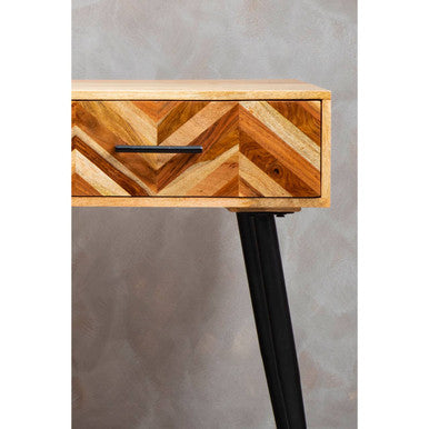 Boho Natural Mango Wood 2 Drawer Console Table